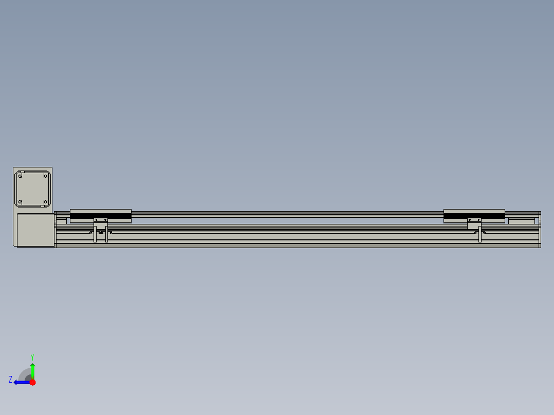 直线模组LHB17-L40-S900-LU设计图纸右视图