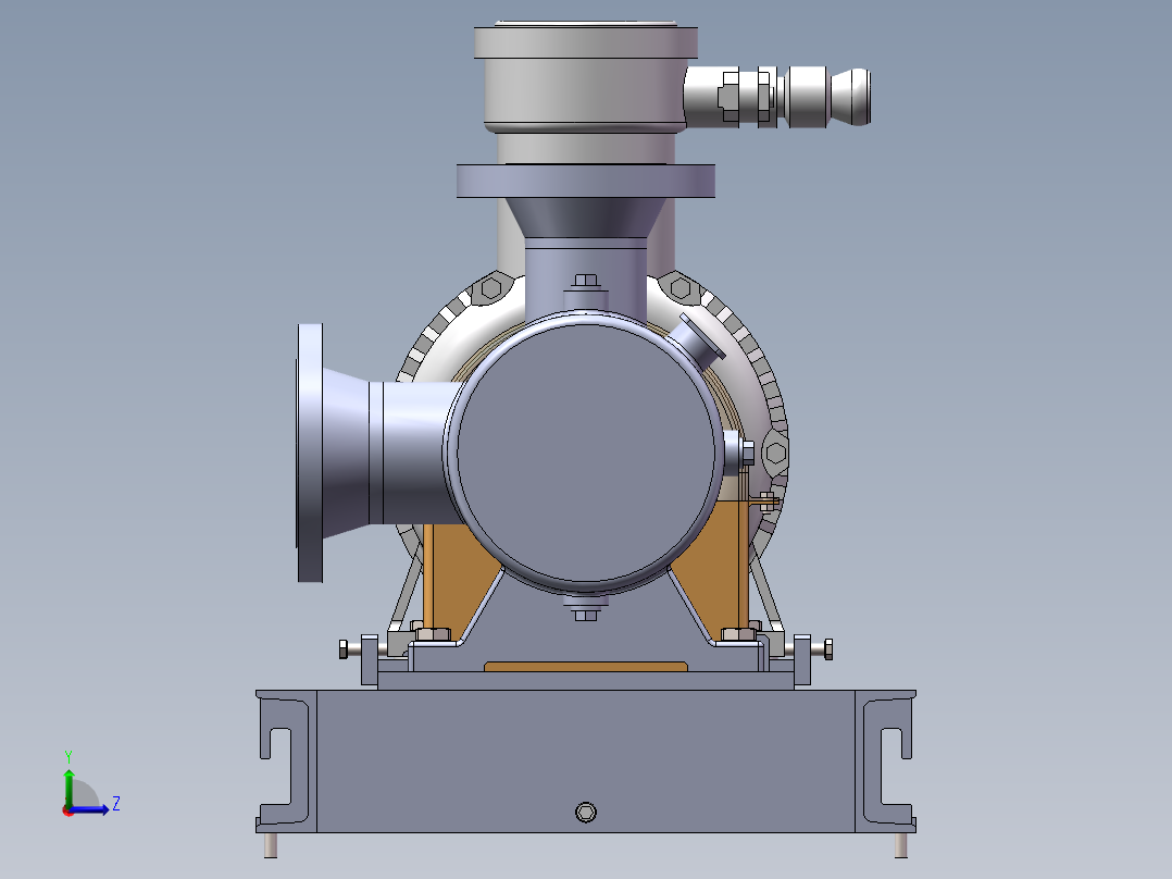 离心泵装配模型左视图