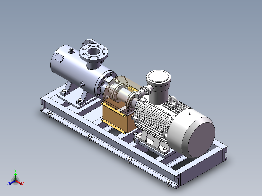 离心泵装配模型正等轴测图