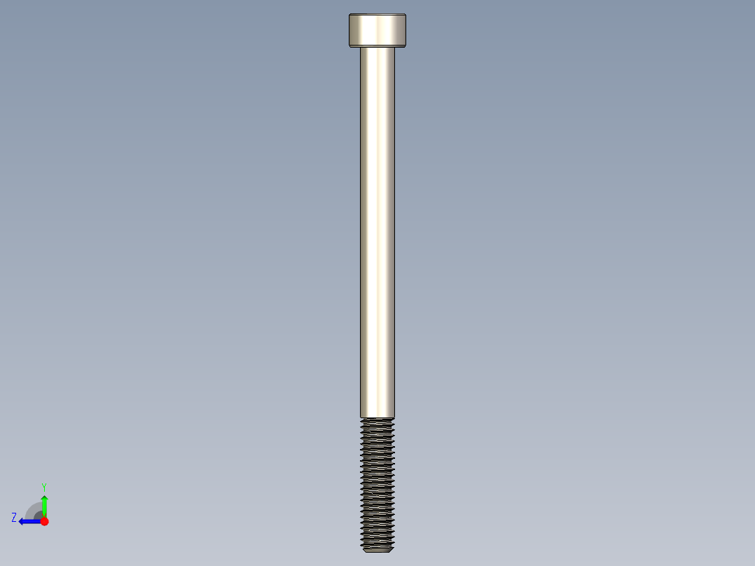 Screw_DIN_912_M6x90_A2.STEP公制内六角螺钉右视图