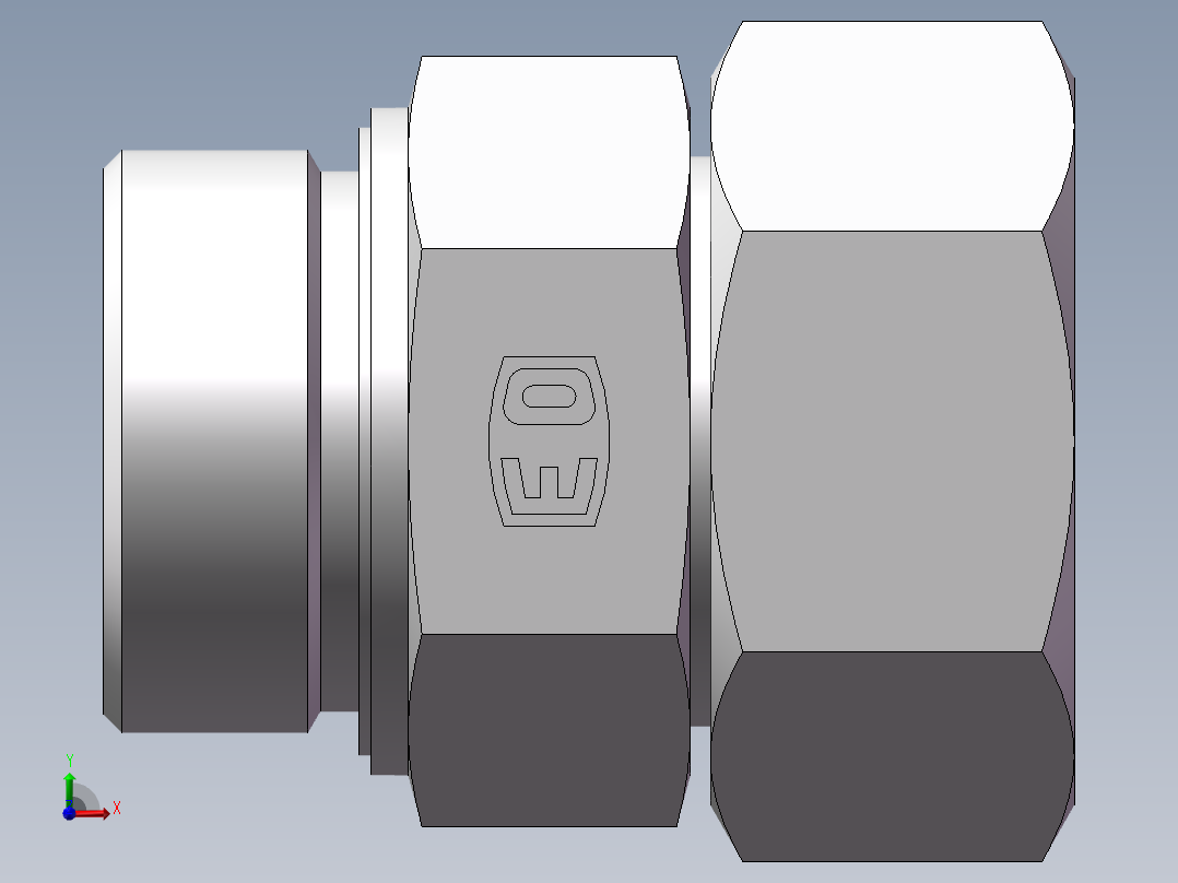 直通公制螺纹组合接头、2MD-48-52WD前视图