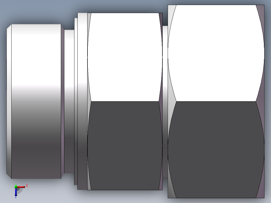 直通公制螺纹组合接头、2MD-48-52WD俯视图
