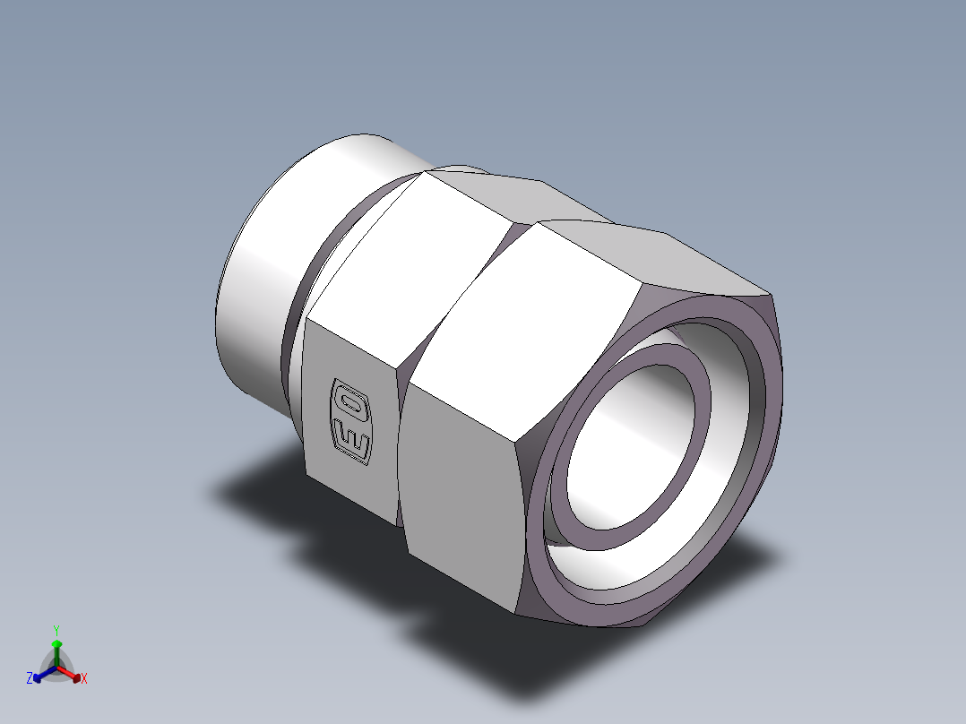 直通公制螺纹组合接头、2MD-48-52WD正等轴测图