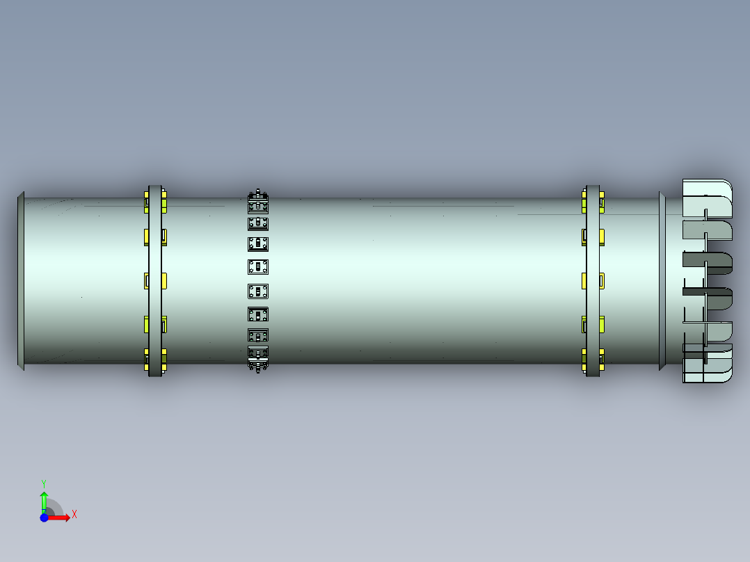 B2004703-沥青厂的干燥滚筒前视图