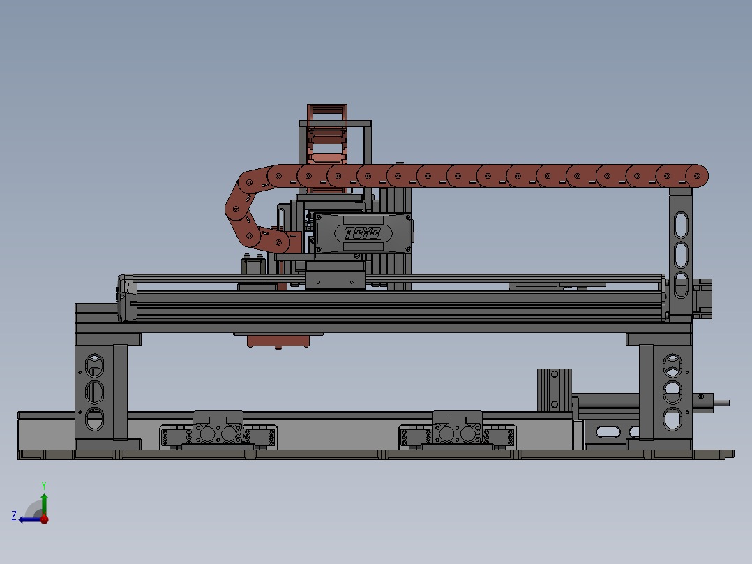 龙门式三轴移载模组右视图