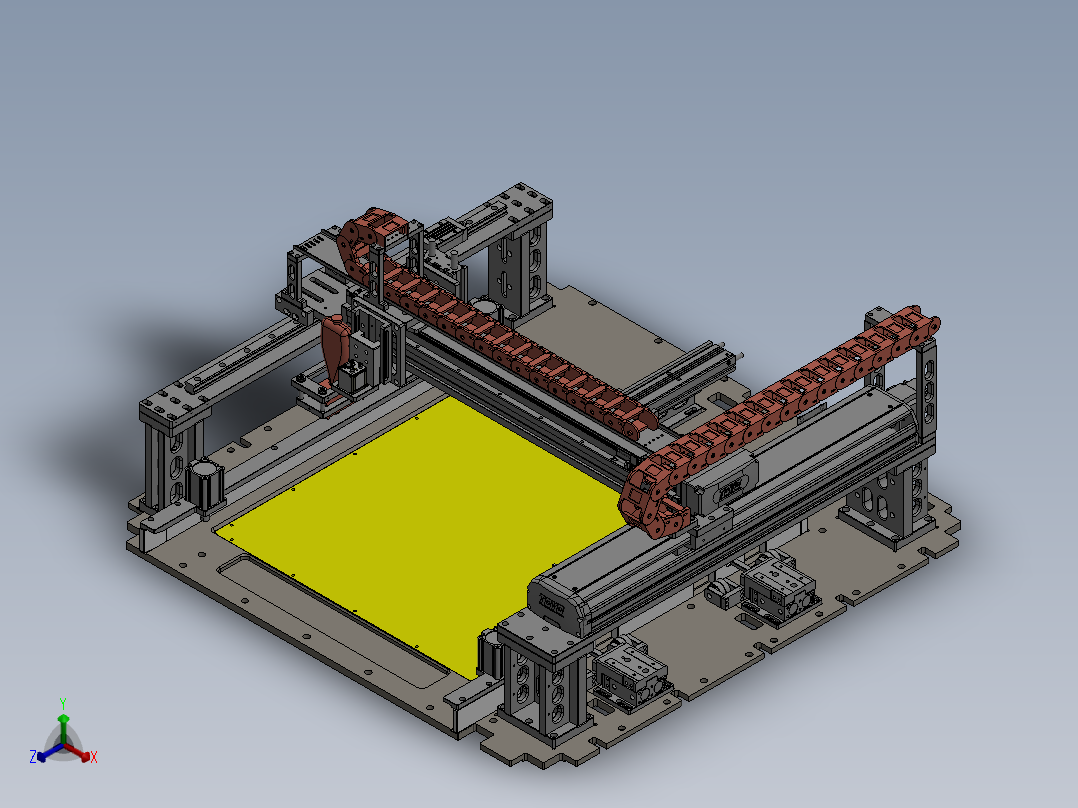 龙门式三轴移载模组正等轴测图