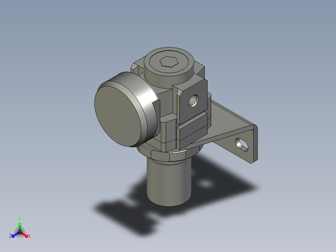 减压阀SMCAR10-M5+压力表G27-10-R1+托架AR10P-270AS主视图