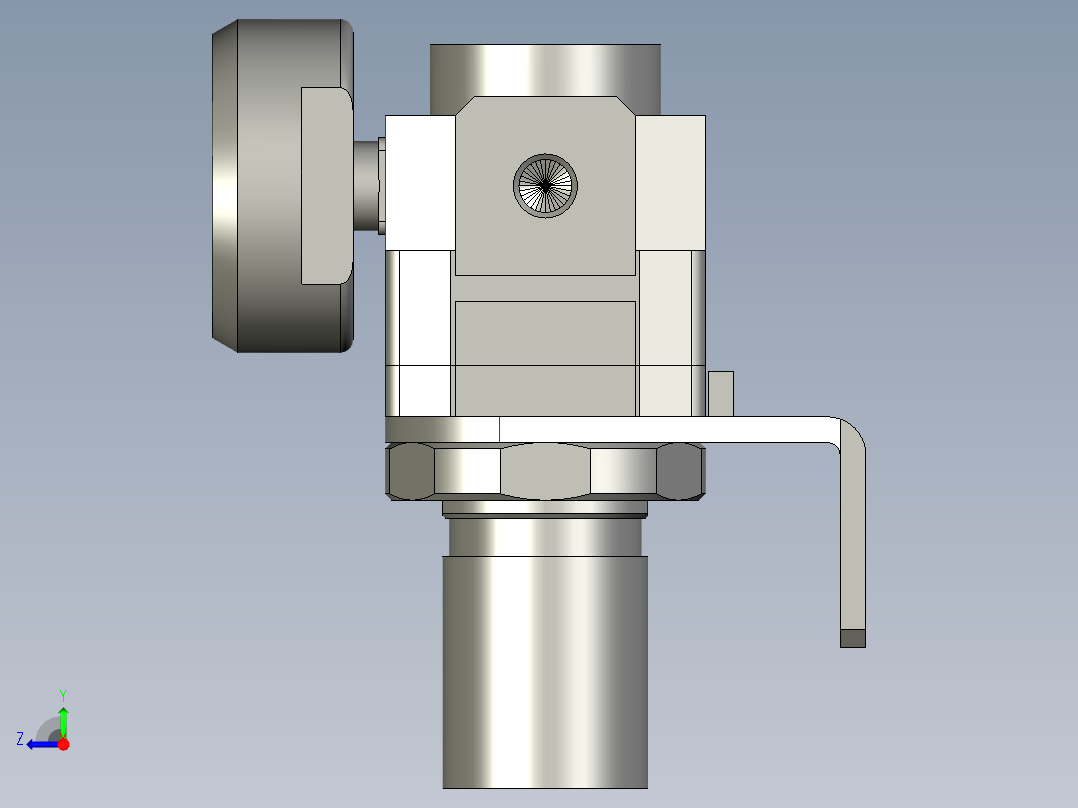 减压阀SMCAR10-M5+压力表G27-10-R1+托架AR10P-270AS右视图
