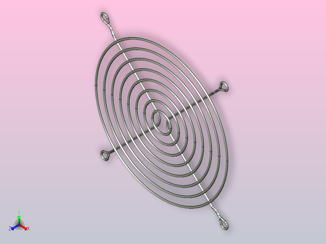120毫米和92毫米风扇的标准格栅主视图