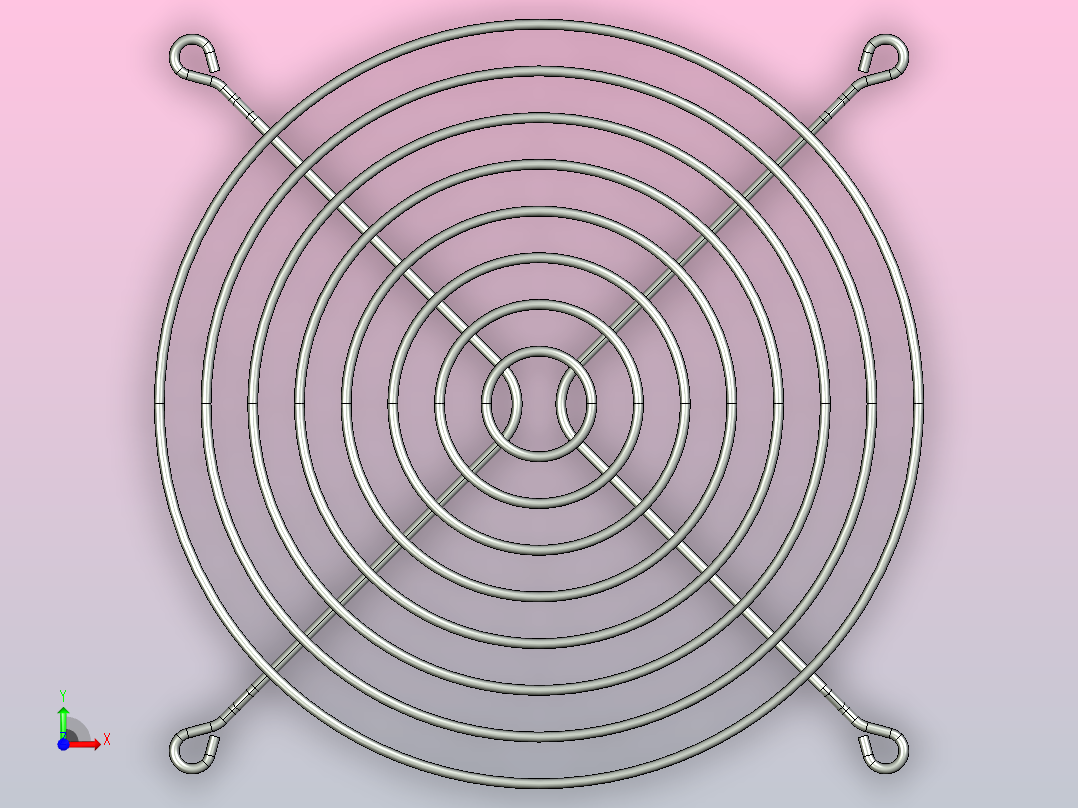 120毫米和92毫米风扇的标准格栅前视图