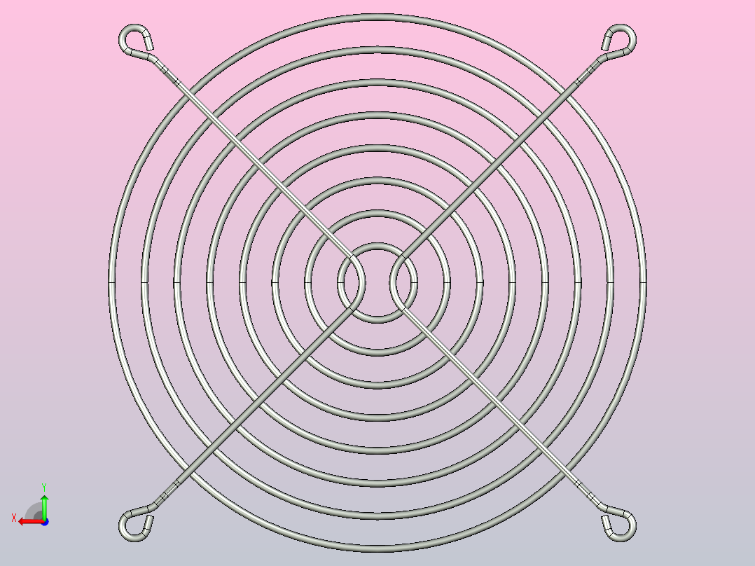 120毫米和92毫米风扇的标准格栅后视图