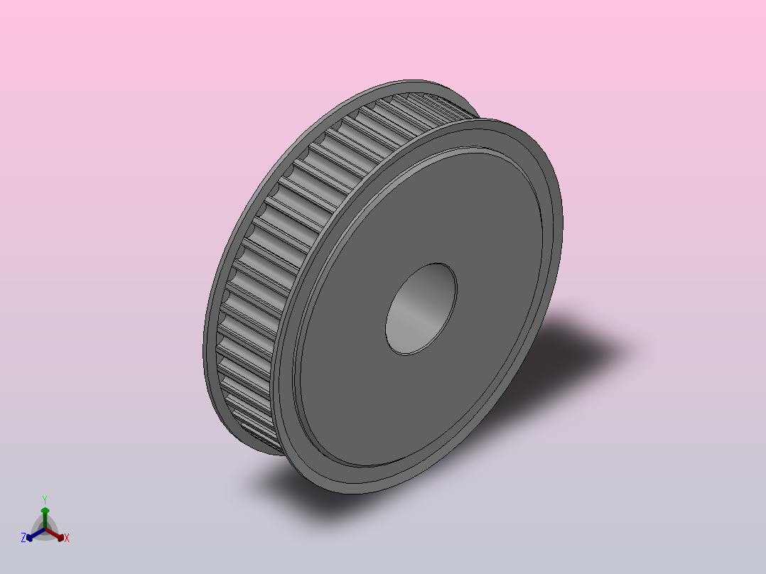 标准型半圆弧形齿同步带轮H5M型_SH5MHC-50-15-dc20-A正等轴测图