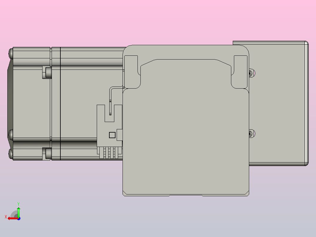 皮带直线轴半封闭可选导轨TPA-HNB-65S-90-L2800-ML-C-P10-N3后视图