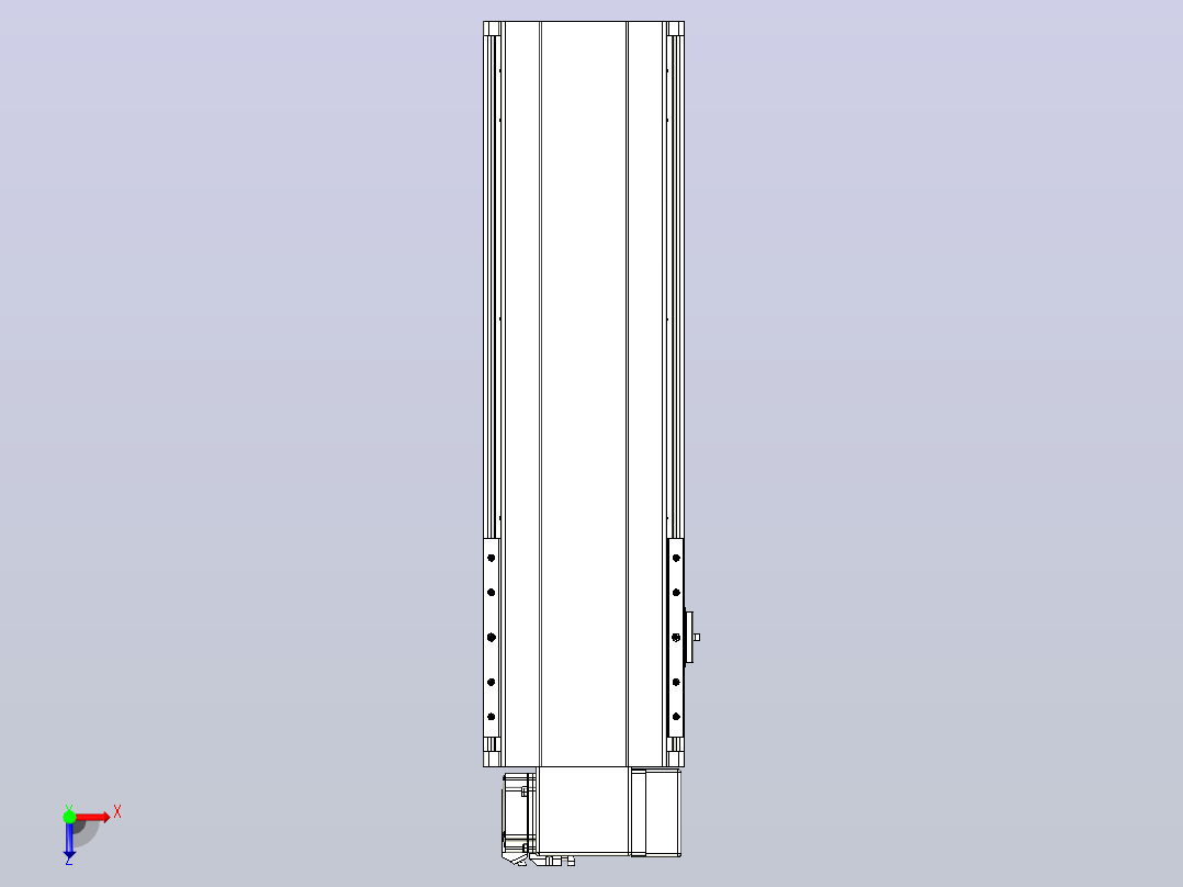 皮带直线轴半封闭可选导轨TPA-HNB-202D-140-L400-RP-Y-P75-N3俯视图