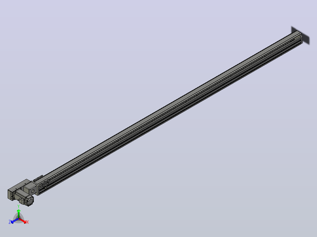 皮带直线轴半封闭可选导轨TPA-HNB-65S-90-L2150-ML-Y-P10-N3正等轴测图