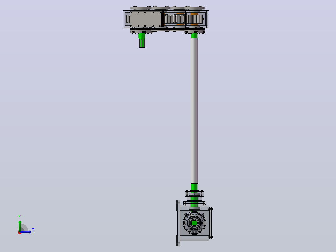 旋耕机侧齿轮箱（Z13-Z27-Z28-Z27）（SW+CAD+说明书）左视图