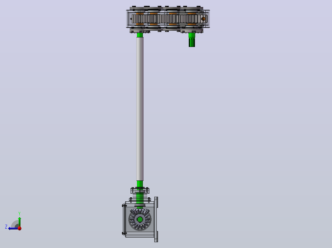 旋耕机侧齿轮箱（Z13-Z27-Z28-Z27）（SW+CAD+说明书）右视图