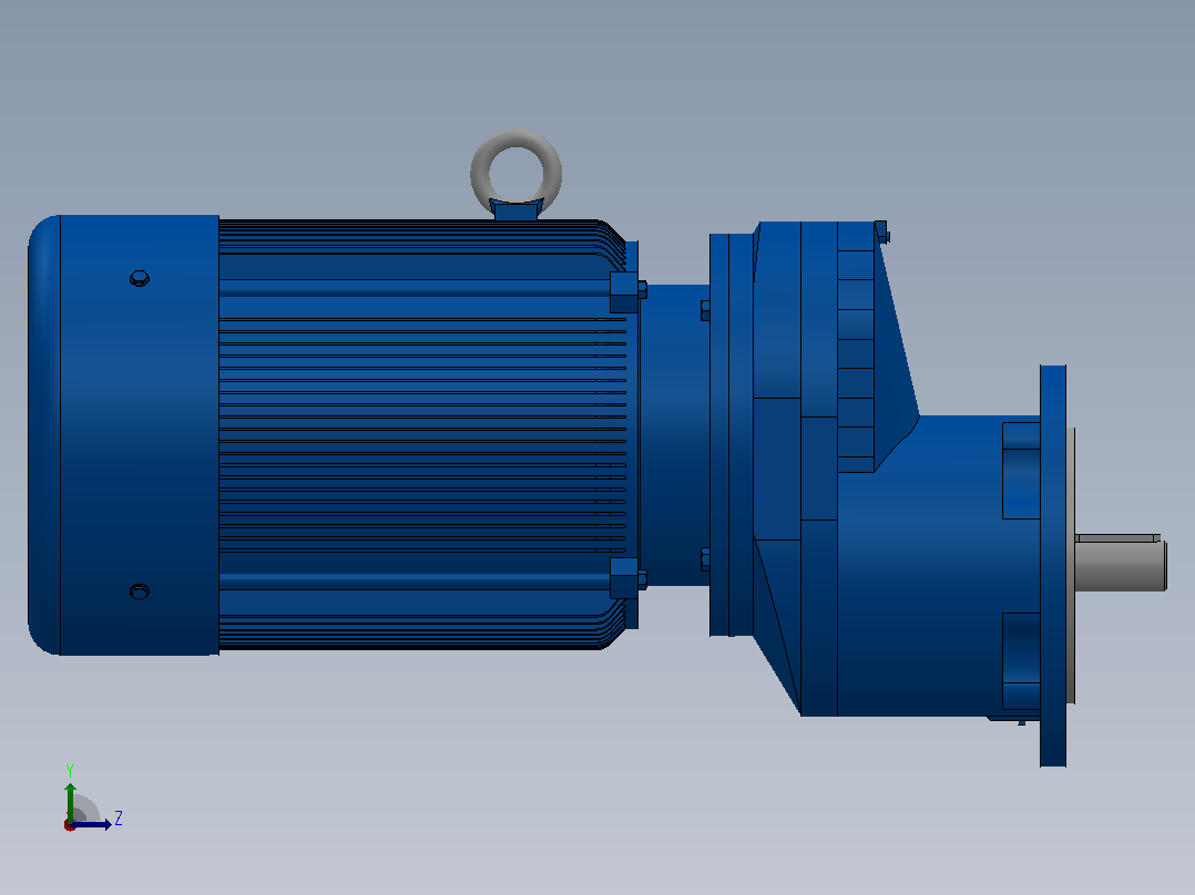 RXF57法兰轴伸式安装斜齿轮减速机RX57-Y0.55-4P-80-M1-0°-Φ160左视图