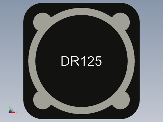 DR125系列屏蔽电感SMD封装。尺寸为12,5 x 12,5 x 6,0mm毫米前视缩略图