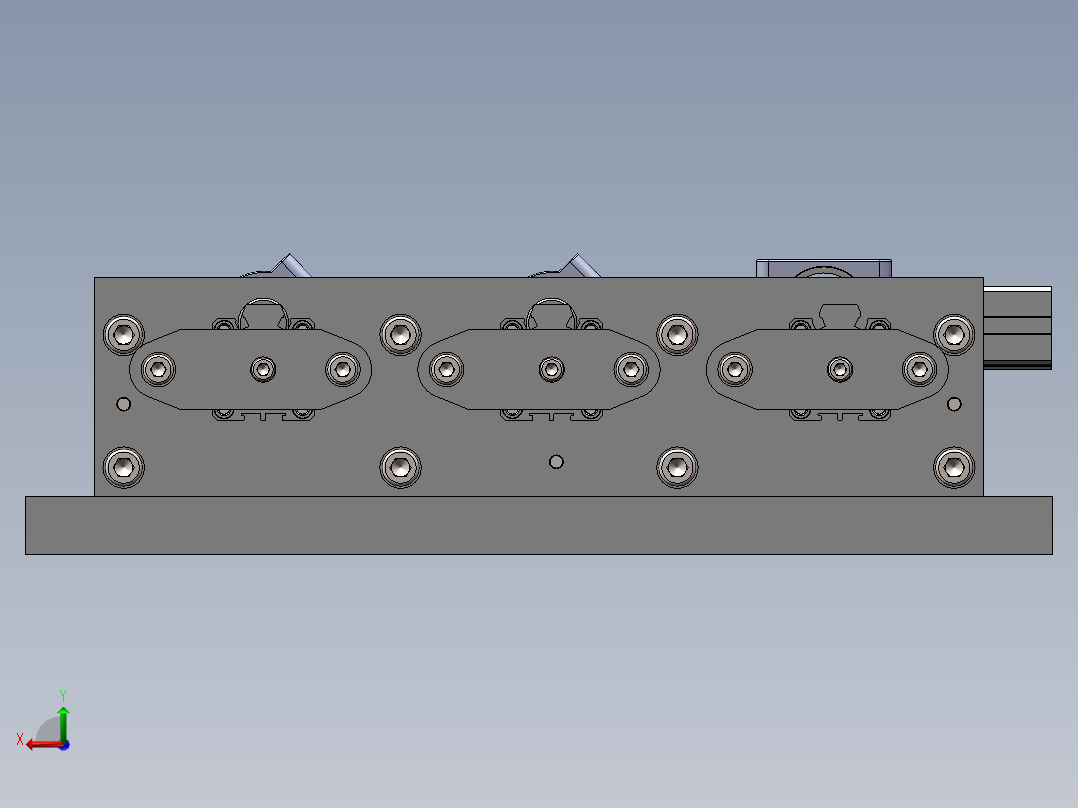 零件数控打孔夹具后视图