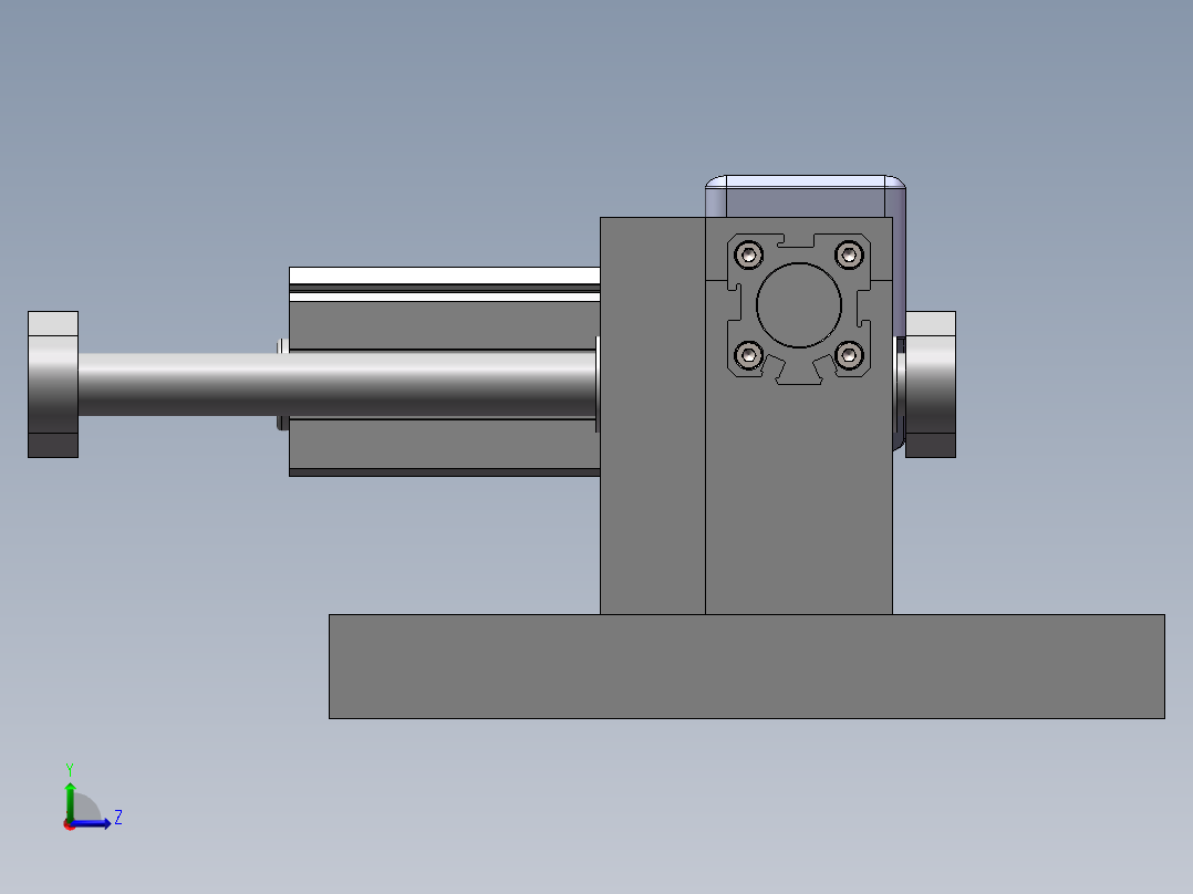 零件数控打孔夹具左视图