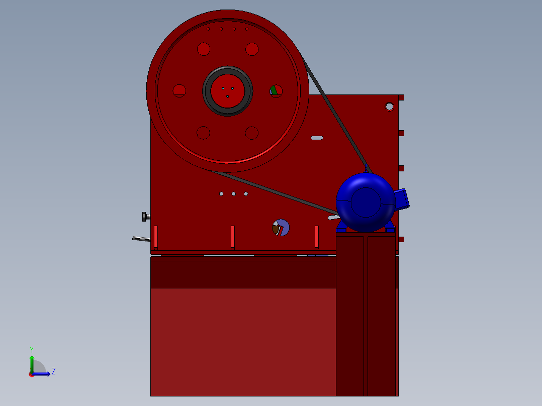 10套 磁选机 破碎机 反击式破碎机 3D模型图纸左视图