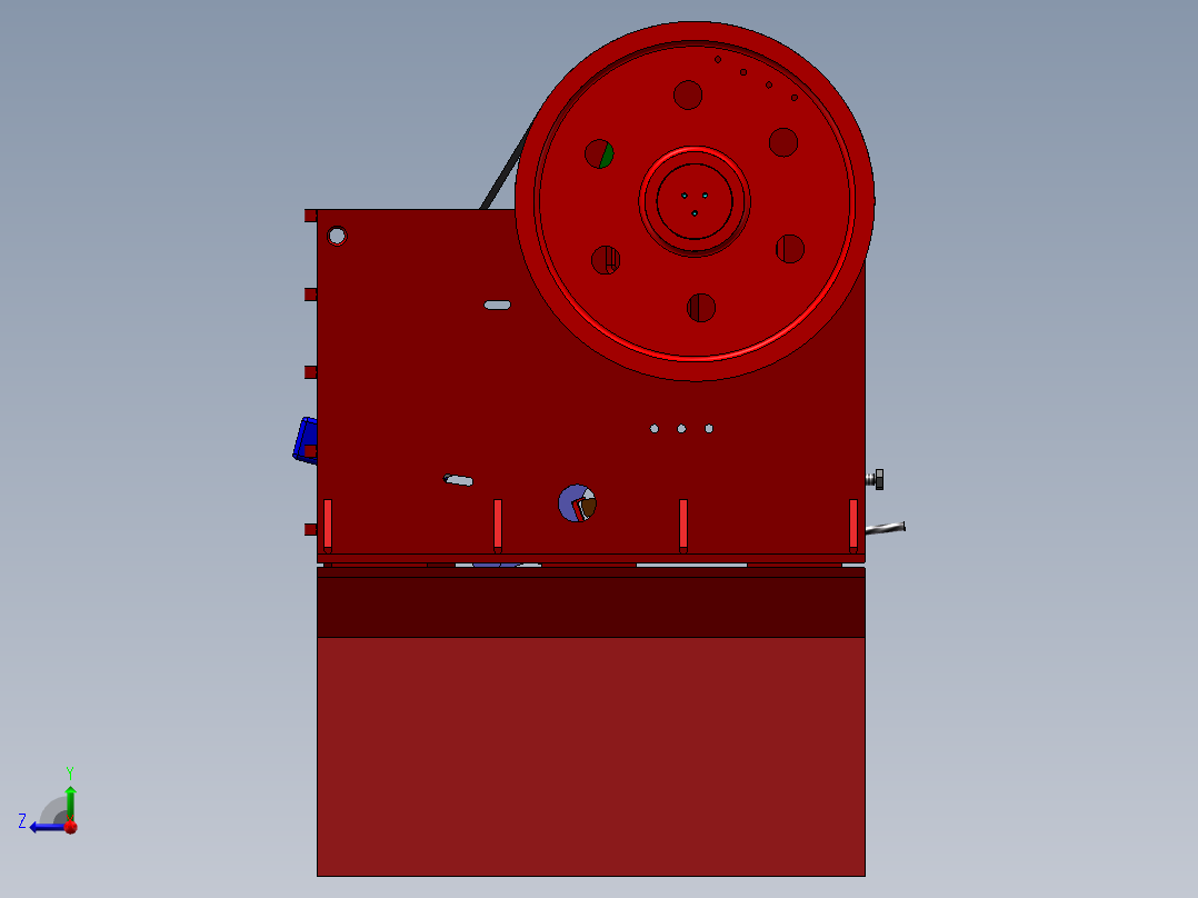 10套 磁选机 破碎机 反击式破碎机 3D模型图纸右视图