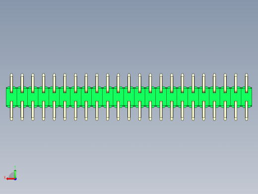 彩色公排针 100mil 2.54mm 系列-DS1022_green_46p_100mil_TypeSMT_rev1.0后视缩略图