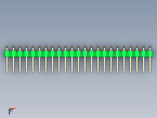 彩色公排针 100mil 2.54mm 系列-DS1022_green_46p_100mil_TypeSMT_rev1.0俯视缩略图