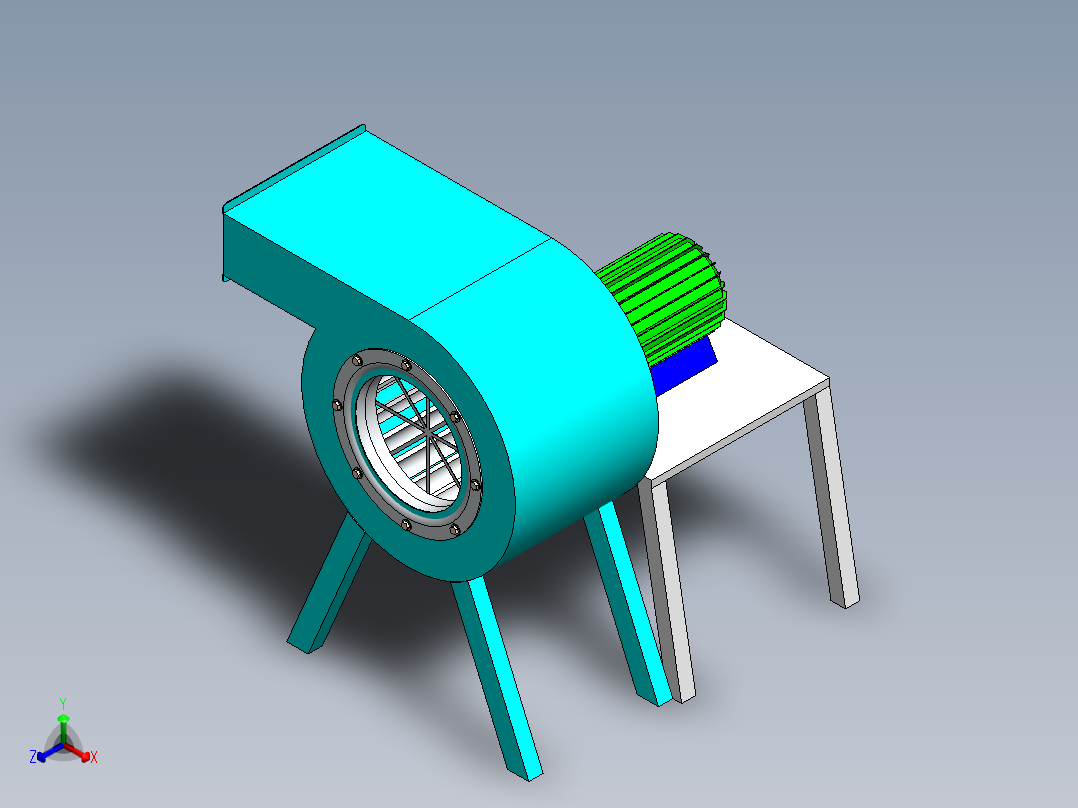鼓风机正等轴测图