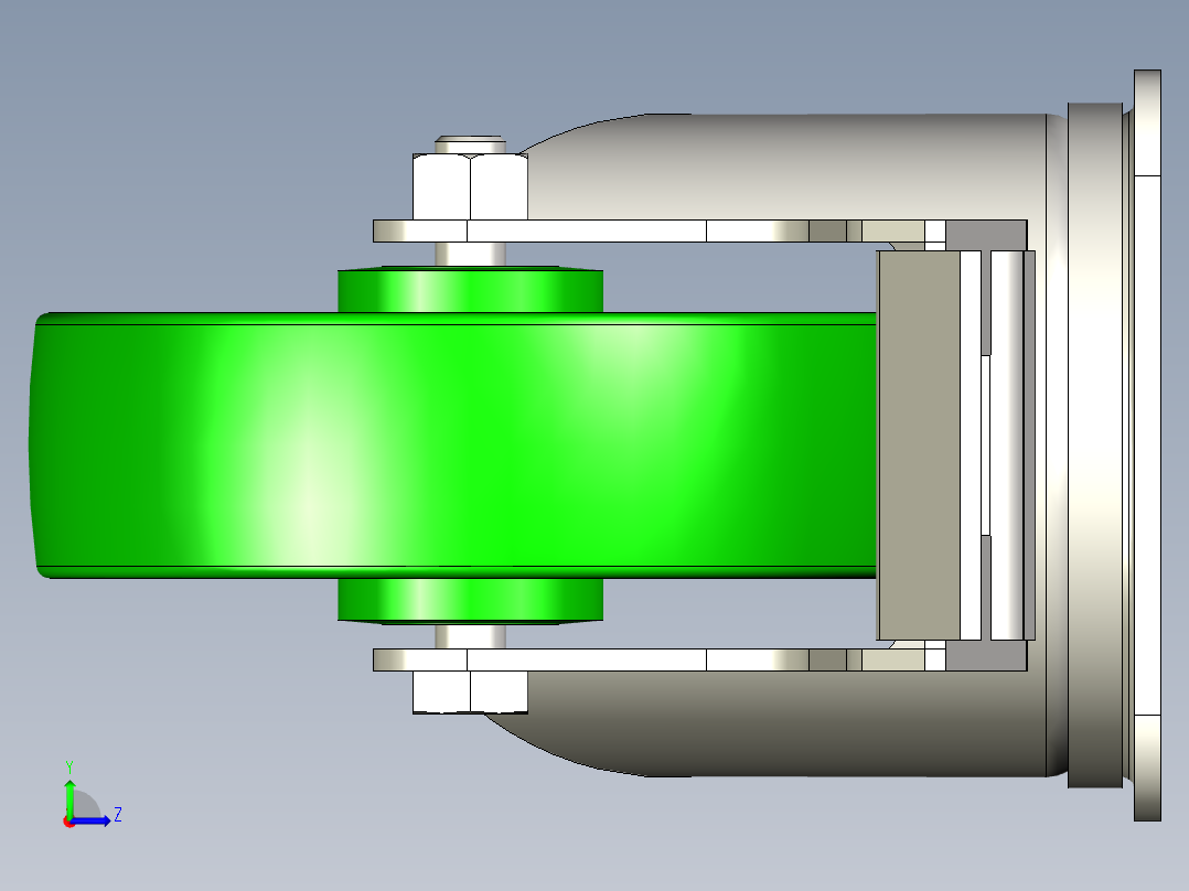 脚轮 2 英寸左视图