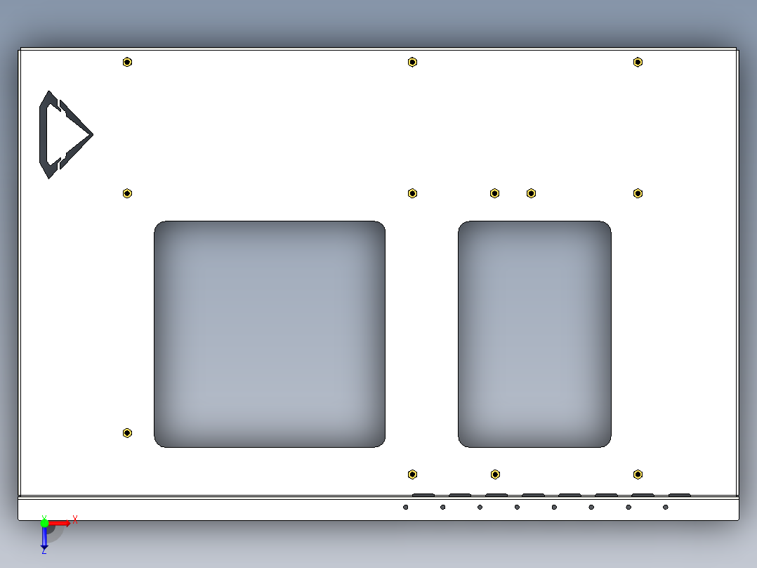 适用于模组的 ATX 标准底座俯视图