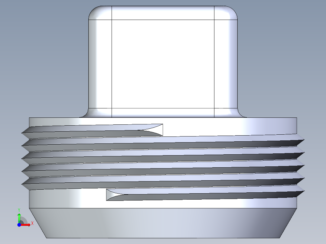 船舶管路系统S24B_SeaDrainPLUS_CleanPlug-MPT_37E177001_1-1-2in Sea Drain Plus - Plug - MPT前视图