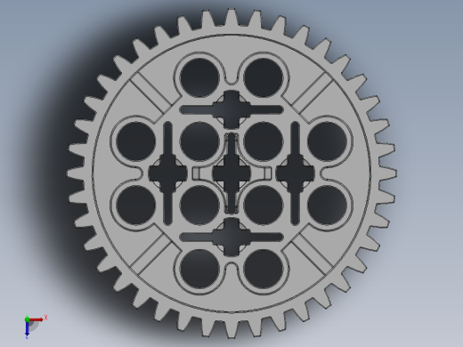 3649 White Technic Gear 40 Tooth.SLDPRT俯视缩略图