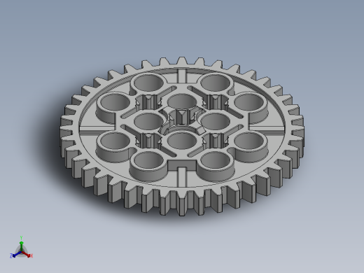 3649 White Technic Gear 40 Tooth.SLDPRT正等轴测缩略图