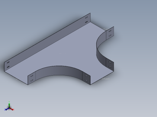 cable tray tee正等轴测缩略图