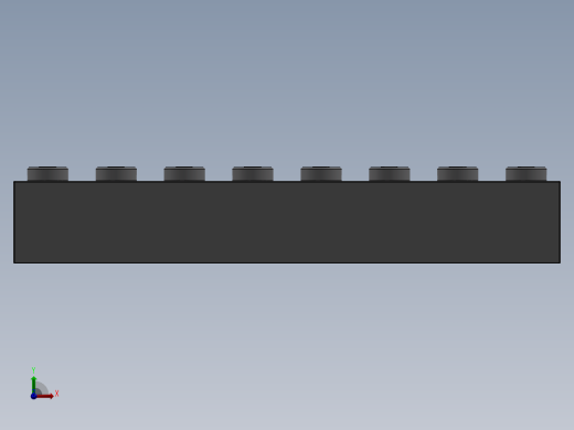 乐高套装 4421基本积木-4211391 - 3007 Medium Stone Grey Brick 2 x 8.SLDPRT前视缩略图