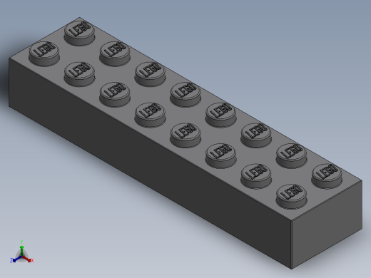 乐高套装 4421基本积木-4211391 - 3007 Medium Stone Grey Brick 2 x 8.SLDPRT正等轴测缩略图