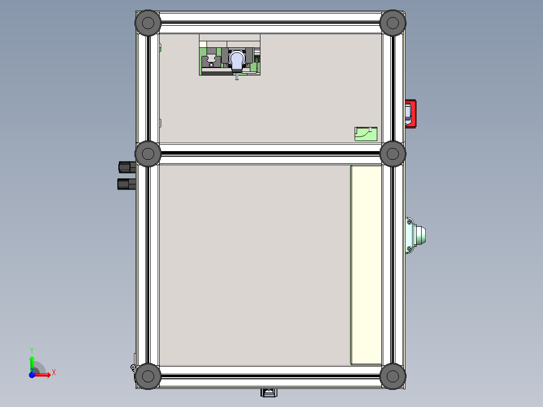 激光打标机三维建模图纸 solidworks设计前视图