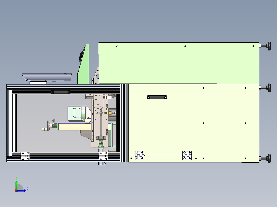 激光打标机三维建模图纸 solidworks设计左视图