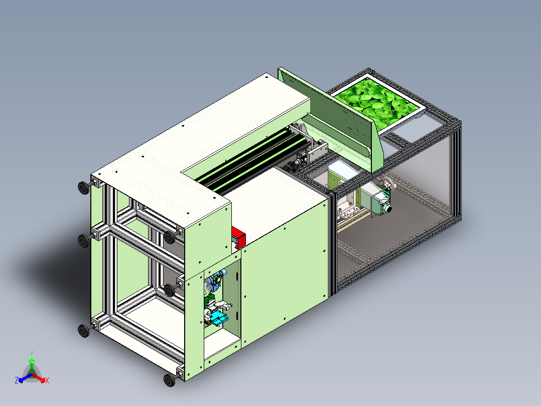 激光打标机三维建模图纸 solidworks设计正等轴测图