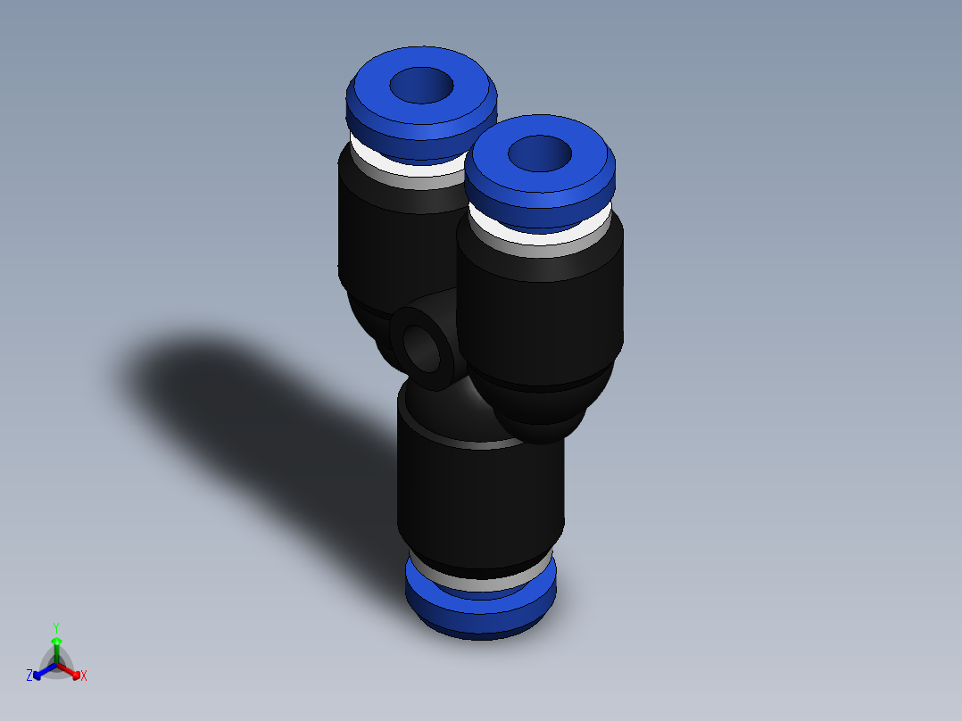 Ø4 UNIÃO Y (C00820400)正等轴测图