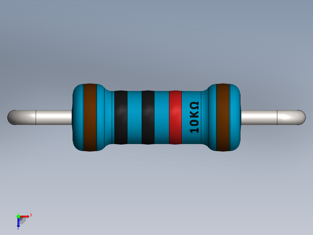 电容器 二极管 电阻器-Resistor 10K Ohm Blue主视图