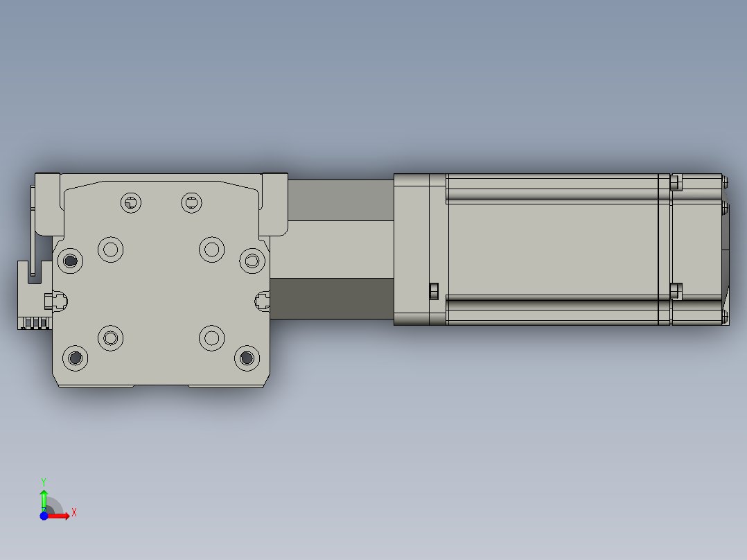东锦同步带传动-直线滑台模组DH85B-L100-S300-BL-P400W前视图