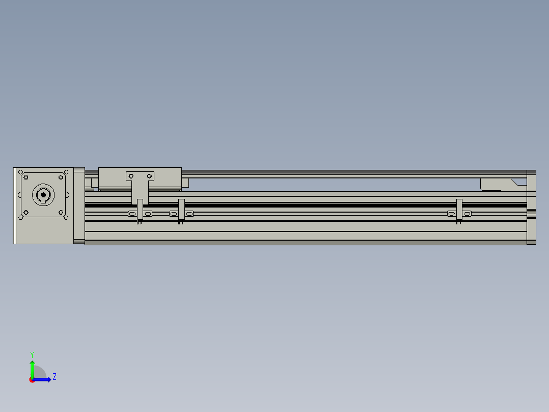 东锦同步带传动-直线滑台模组DH85B-L100-S300-BL-P400W左视图