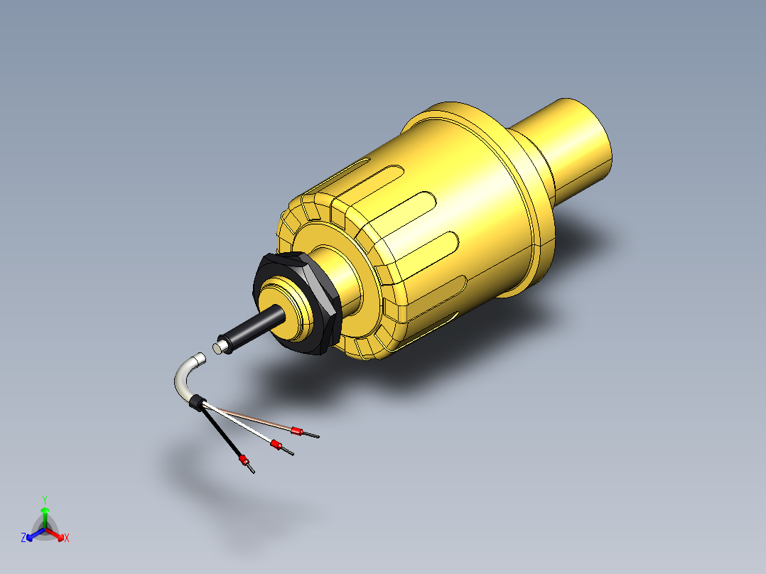 超声波设备ENSOR-RANGE-4m-13.1ft-PP-BODY-4-20mA-2-wireHART-NPT-THREAD正等轴测图