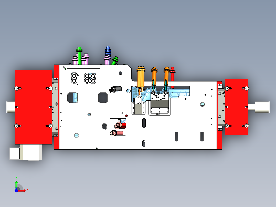 铸造框架右底板夹具前视图