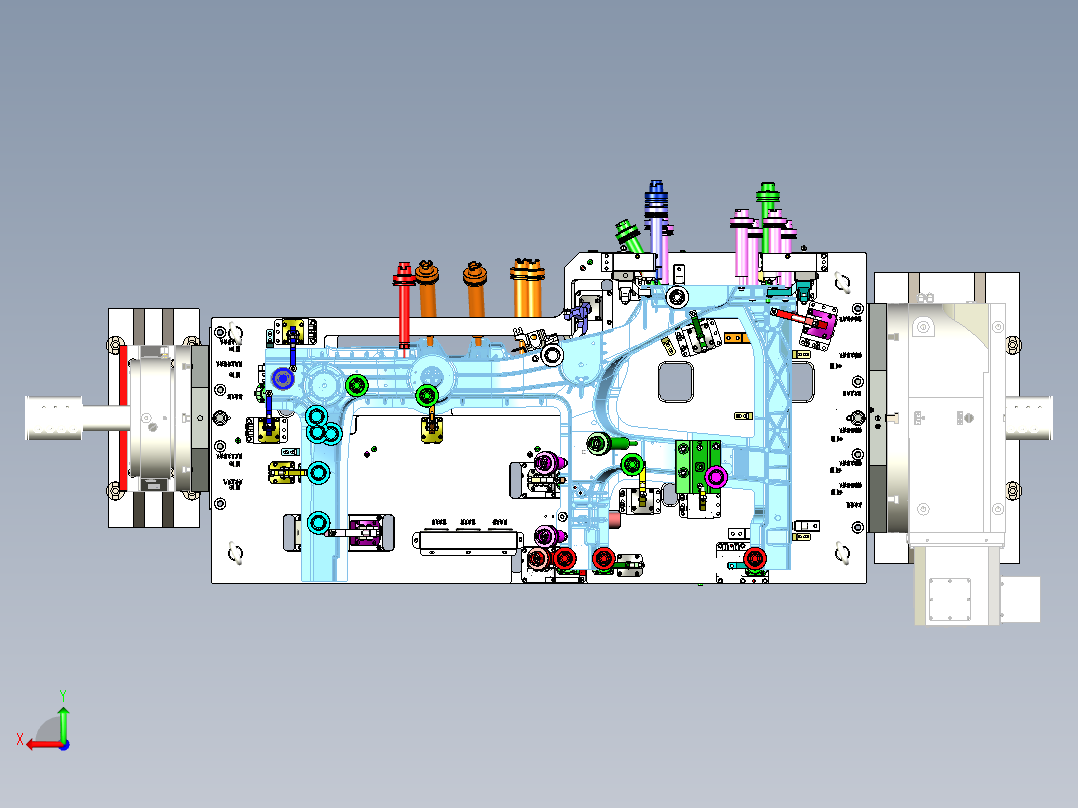 铸造框架右底板夹具后视图