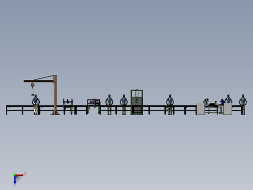 变频器半自动包装输送线sw15可编辑俯视缩略图