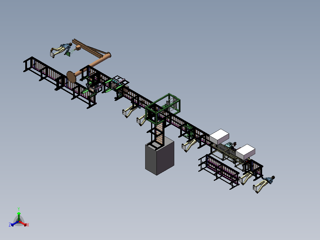 变频器半自动包装输送线sw15可编辑正等轴测图